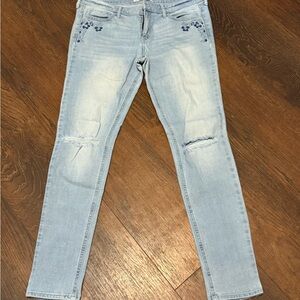 Hollister Blue Skinny Distressed Jeans
